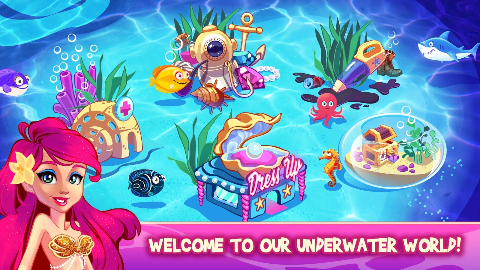 Mermaid Princess Underwater Games截图5