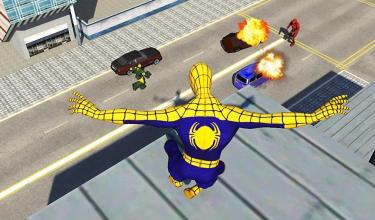 Flying spider crime city rescue game截图1