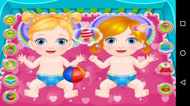 New Born Twin Sisters Caring Fun Game截图3