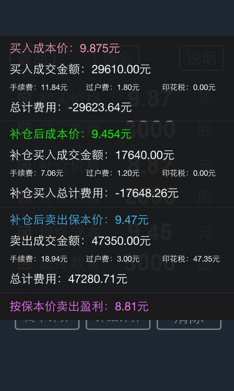 股票补仓成本计算器截图3