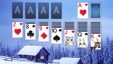 Solitaire Snowy Village Theme截图2