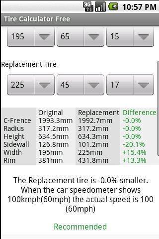 Tire Calculator FREE截图2