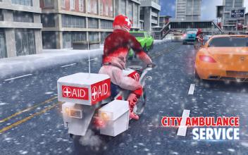 Snow Bike Rescue Ambulance Driver Simulator Game截图1