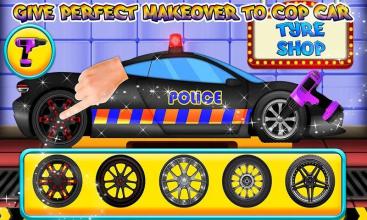 Police Multi Car Wash: Design Truck Repair Game截图2