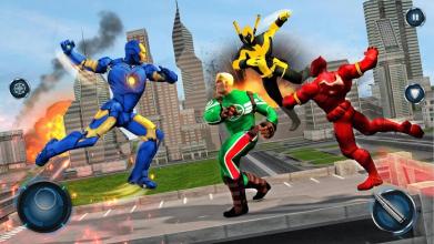 Flying Iron Robot Superhero Fighting City Rescue截图1