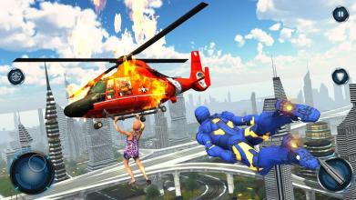 Flying Iron Robot Superhero Fighting City Rescue截图2