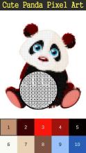 Cute Panda Pixel Art Coloring By Number截图2