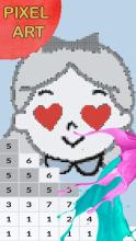 Wonderland Girl Pixel Art - Number Coloring Books截图1