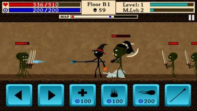 One Dungeon: Wizard - Stickman Warrior截图1