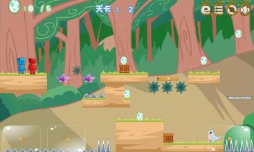 Two Players Games:Square Bros Save Dinosaur Egg截图2