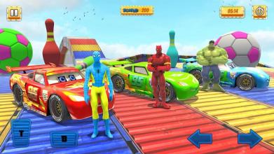 Superheroes Lightning car stunt racing buggy Games截图2