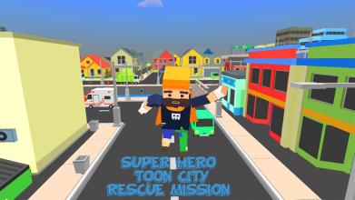 Grand Toon City Flying Blocky Hero Rescue Mission截图1