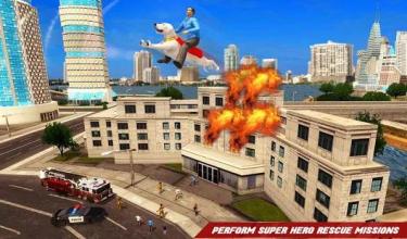 Flying Superhero Dog Hero City Rescue: Dog Games截图2