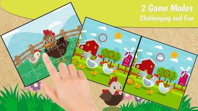 Chicken family puzzle 4 kids截图1