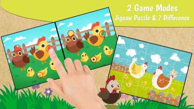 Chicken family puzzle 4 kids截图2