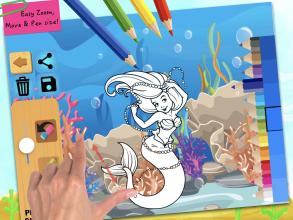 Mermaid coloring pages截图3