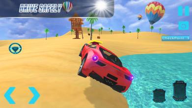 Water surfer car stunt: car floating beach Drive截图1