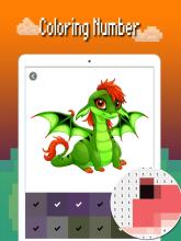 Dragons color by number: Pixel art dragon coloring截图2