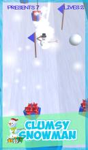 Clumsy Snowman: Winter Running And Skiing Game截图2