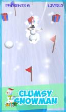 Clumsy Snowman: Winter Running And Skiing Game截图3