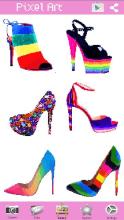 High Heel Color By Number Shoes Pixel Art Game截图3