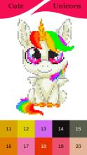 Color by Number Unicorn games  Pixel art Kawaii截图1