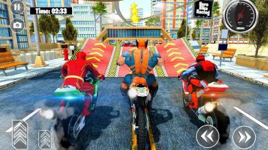 World Superhero Stunts motorBike Racing Games 2019截图1