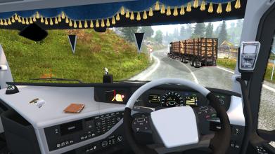 Semi-Trailer Truck Logging Cargo : Uphill Driver截图3