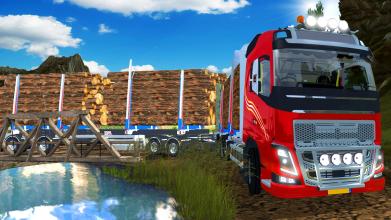 Semi-Trailer Truck Logging Cargo : Uphill Driver截图4