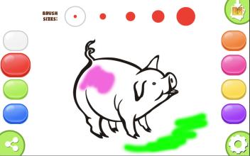 No internet Coloring game Paint Brush Pig Painbox截图5