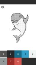 Dolphin Pixel Art Coloring By Number截图3