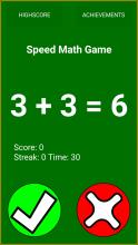 Speed mental math Game *截图5