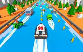 Blocky Water Surfing Highway Simulator截图5