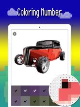 Cars color by number: Pixel art vehicle coloring截图2