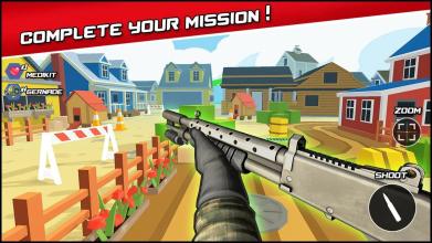 Pixel 3d Gun Strike Battles: fps Shooters Game截图1