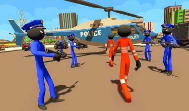 Stickman Police Shooter- Prisoners Escape Games截图4