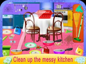 Girls House Dish Washing Kitchen Cleaning Game截图3