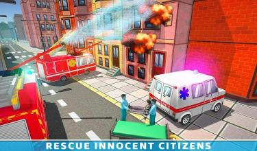 Ambulance Rescue Driving Firefighter Fire Truck截图2