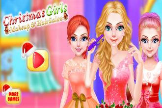 Christmas Girls Makeup & Hair Salon DressUp Games截图3