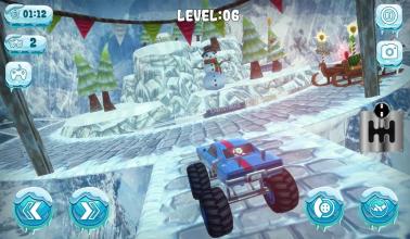 Chrismas Mountain Monster Truck Stunts截图2