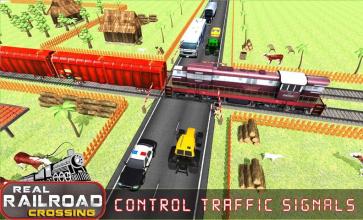 Real Railroad Train Crossing - Free Train Games截图1