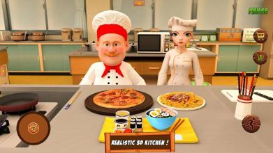 Virtual Chef Cooking Tycoon Pizza Cooking Games 3D截图1