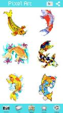 Color By Number Koi Fish Pixel Art Game截图3