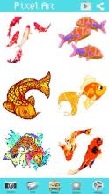 Color By Number Koi Fish Pixel Art Game截图2