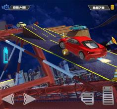 Smash Car Hit Impossible Track Stunt games 3D截图1