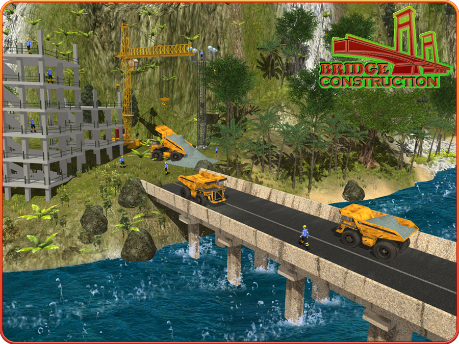 River Road Bridge Construction Crane Simulator 18截图1