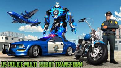 US Police Robot Car Transporter Police Plane Game截图1