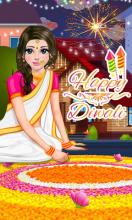 Happy Diwali Fashion Girl Makeup Salon Game截图2