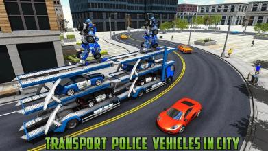 US Police Robot Car Transporter Police Plane Game截图2