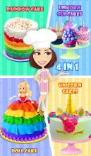 Unicorn Doll Cake  Sweet Rainbow Cupcake Desserts截图5